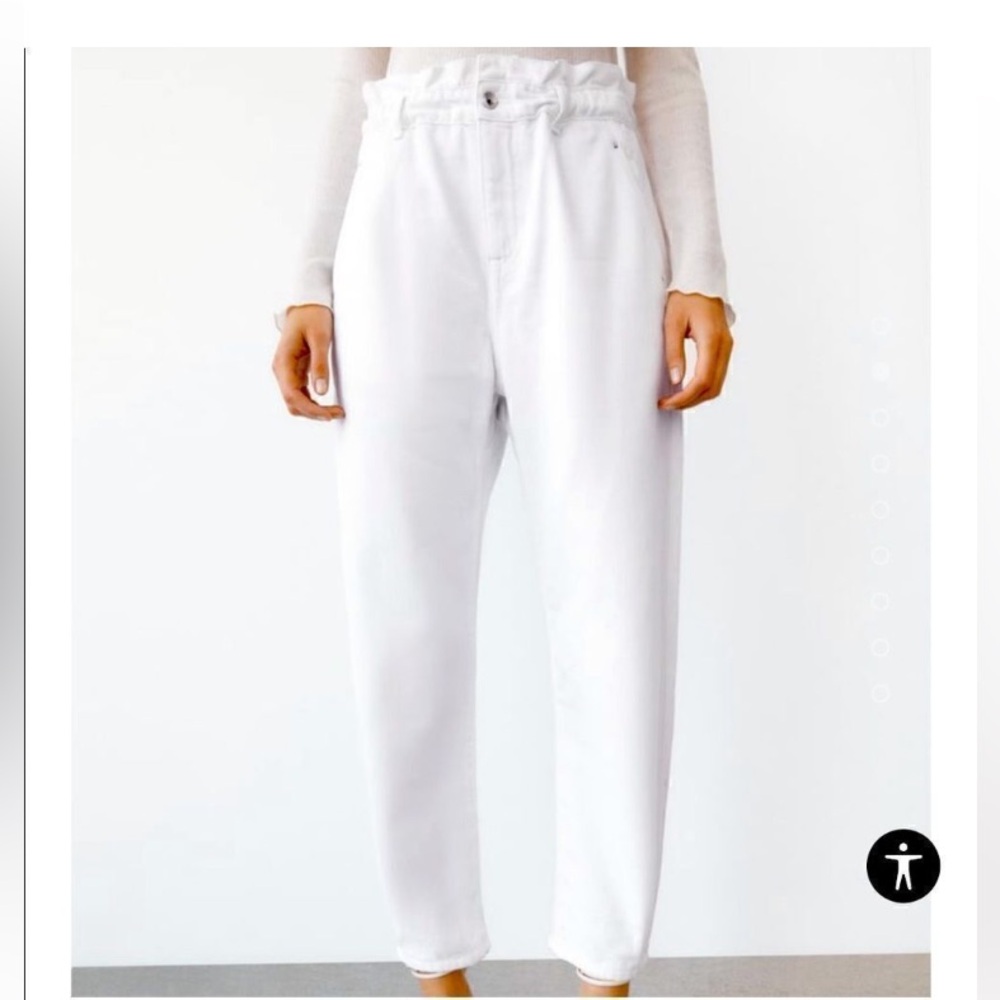 Zara Women's Bright White Cropped Jeans